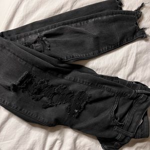Distressed black jeans